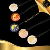 Beau Collier en Agate Rouge Géométrie Sacrée Yin Yang disponible chez Les Flammes de la Lumière