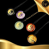 Beau Collier en Cristal de Roche - Géométrie Sacrée Yin Yang disponible chez Les Flammes de la Lumière