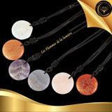Beau Collier Chakra Yoga en Quartz Rose disponible chez Les Flammes de la Lumière