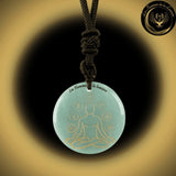 Beau Collier Chakra Yoga en Aventurine Verte disponible chez Les Flammes de la Lumière