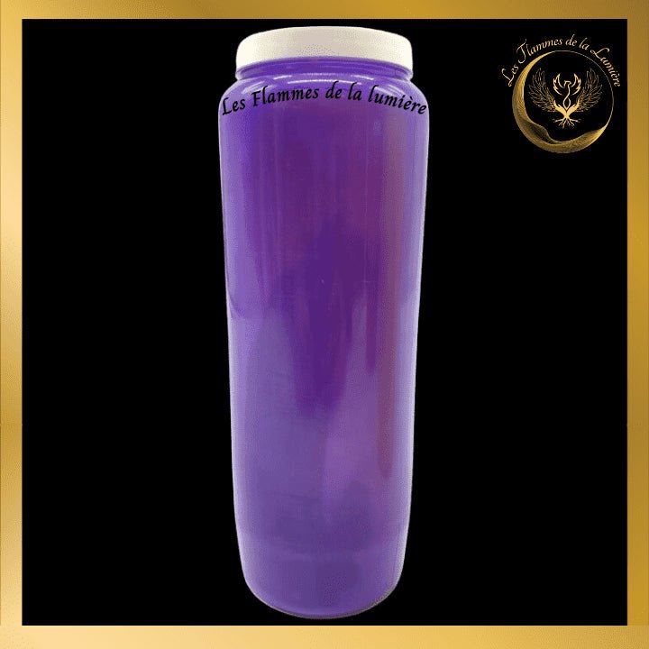 Bougie neuvaine (9 jours) 100% végétale - Violet disponible chez Les Flammes de la Lumière