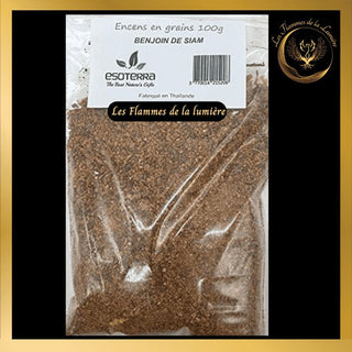 Encens Benjoin de Siam 100g - en grains - Esoterra disponible chez Les Flammes de la Lumière