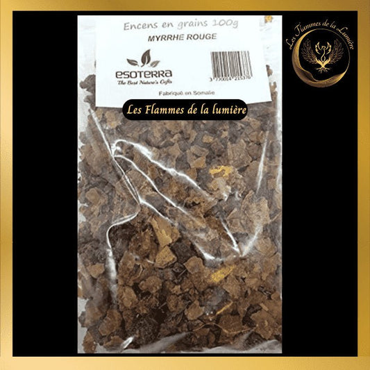 Encens Myrrhe Rouge - 100g - en grains - Esoterra disponible chez Les Flammes de la Lumière