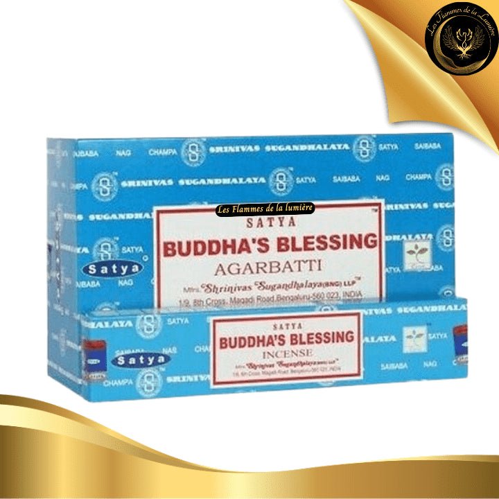 Encens Satya Bénédiction de Bouddha 15g - 12 Bâtons d'Encens disponible chez Les Flammes de la Lumière