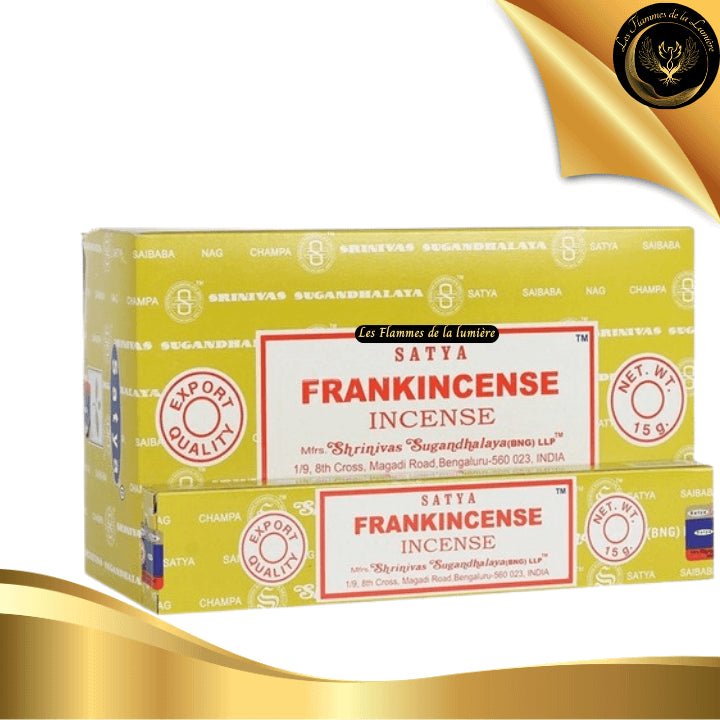 Encens Satya Frankincense 15g- 12 Bâtons d'Encens disponible chez Les Flammes de la Lumière