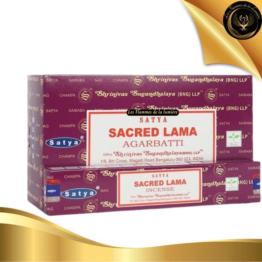 Encens Satya Lama Sacré 15g - 12 Bâtons d'Encens disponible chez Les Flammes de la Lumière