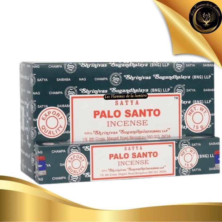 Encens Satya Palo Santo 15g - 12 Bâtons d'Encens disponible chez Les Flammes de la Lumière