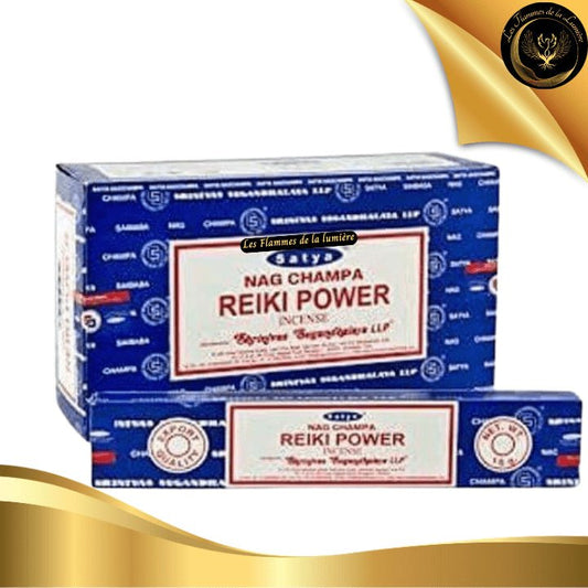 Encens Satya Reiki Power 15g - 12 Bâtons d'Encens disponible chez Les Flammes de la Lumière