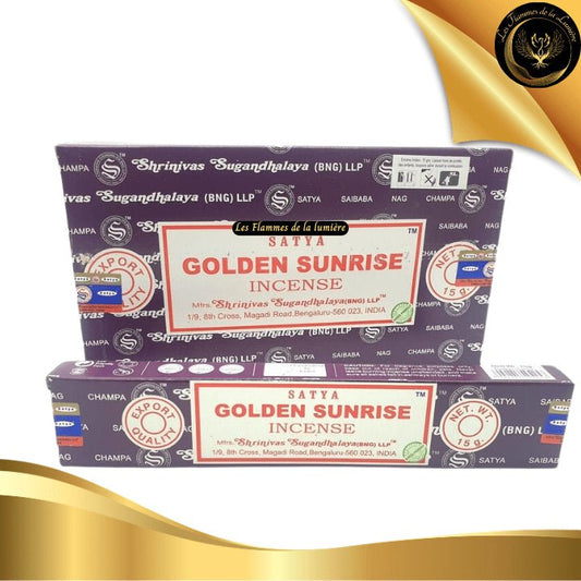 Encens Satya Sunrise 15g - 12 Bâtons d'Encens disponible chez Les Flammes de la Lumière