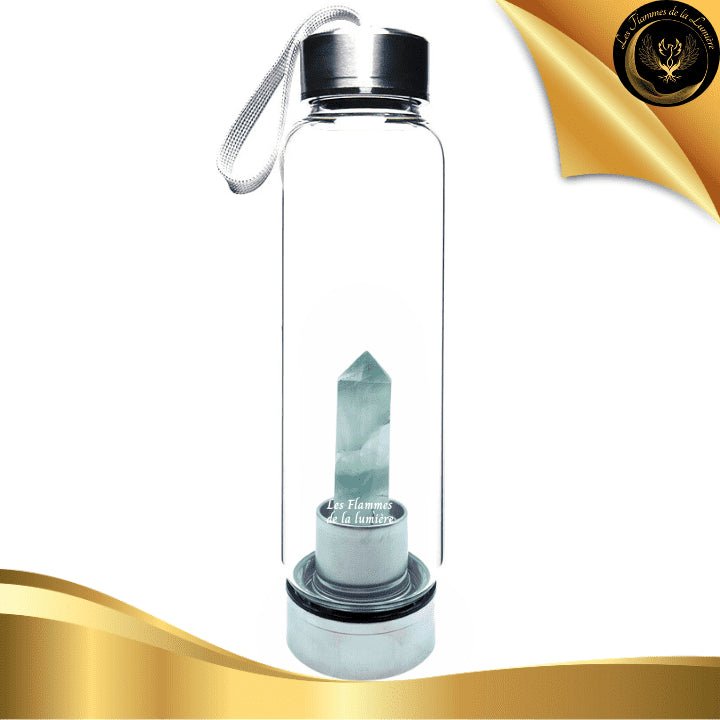Fluorite verte - Bouteille Tadasana Pointe - 550ml disponible chez Les Flammes de la Lumière
