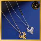 Joli collier Phénix en acier inoxydable disponible chez Les Flammes de la Lumière