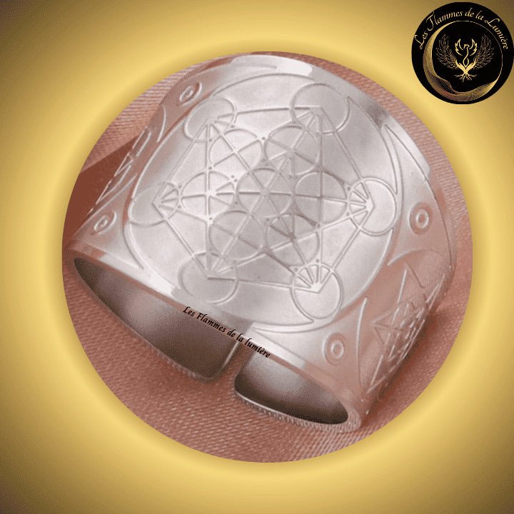 Magnifique Anneau de protection Cube de Métatron - Acier inoxydable - Différentes tailles - Géométrie Sacrée disponible chez Les Flammes de la Lumière