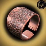 Magnifique Anneau de protection Cube de Métatron - Cuivre - Différentes tailles - Géométrie Sacrée disponible chez Les Flammes de la Lumière