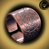 Magnifique Anneau de protection Cube de Métatron - Cuivre - Différentes tailles - Géométrie Sacrée disponible chez Les Flammes de la Lumière