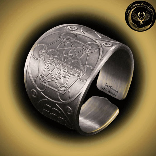 Magnifique Anneau de protection - Cube de Métatron - Cuivre - Différentes tailles - Géométrie Sacrée disponible chez Les Flammes de la Lumière