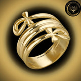 Magnifique bague - Ankh - Acier Inoxydable couleur or disponible chez Les Flammes de la Lumière