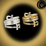 Magnifique bague - Ankh - Acier Inoxydable couleur or disponible chez Les Flammes de la Lumière