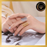 Magnifique Bague rosée ajustable - Fleur de vie - acier inoxydable - géométrie sacrée disponible chez Les Flammes de la Lumière