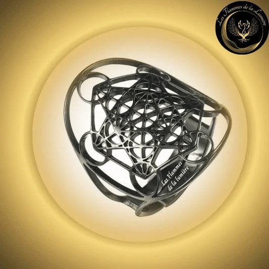 Magnifique Bague - Cube de Métatron - acier inoxydable - géométrie sacrée disponible chez Les Flammes de la Lumière