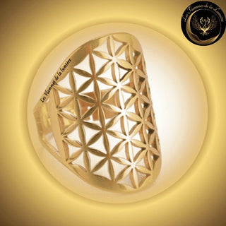 Magnifique Bague ajustable - Fleur de vie - acier inoxydable - géométrie sacrée disponible chez Les Flammes de la Lumière