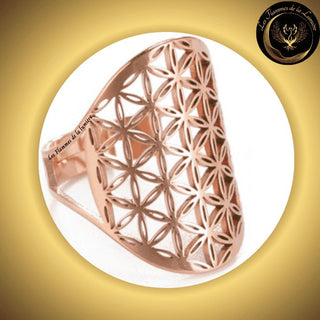 Magnifique Bague ajustable - Fleur de vie - acier inoxydable - géométrie sacrée disponible chez Les Flammes de la Lumière