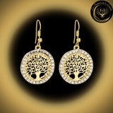 Magnifique Boucles d'oreilles - Arbre de vie - acier inoxydable - géométrie sacrée - doré chez Les Flammes de la Lumière