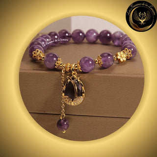 Magnifique bracelet en Améthyste disponible chez Les Flammes de la Lumière