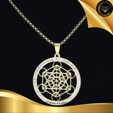 Magnifique collier - Cube de Métatron - acier inoxydable - géométrie sacrée disponible chez Les Flammes de la Lumière