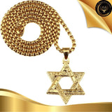 Magnifique collier en acier inoxydable 316L avec l'étoile de David disponible chez Les Flammes de la Lumière