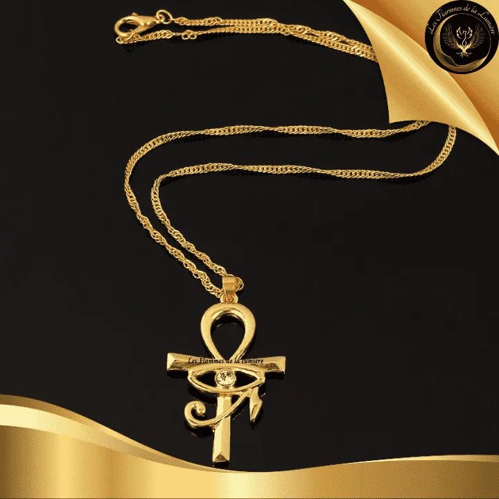 Magnifique collier - Oeil d'Horus & Ankh disponible chez Les Flammes de la Lumière