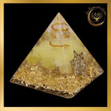 Agate jaune - Magnifique Pyramide en orgonite - 5 à 8 cm disponible chez Les Flammes de la Lumière