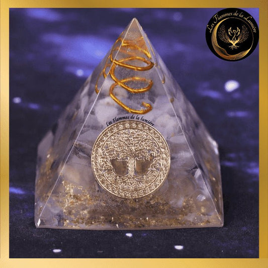 Fluorite - Magnifique Pyramide en orgonite - Arbre de Vie - 5 à 8 cm disponible chez Les Flammes de la Lumière