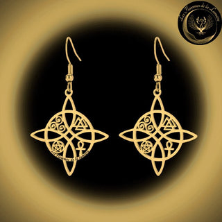 Magnifiques boucles d'oreilles - Acier inoxydable - Triskel - Egypte disponible chez Les Flammes de la Lumière