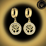 Magnifiques boucles d'oreilles - Arbre de vie - acier inoxydable - géométrie sacrée disponible chez Les Flammes de la Lumière