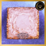 Quartz Rose - Magnifique Pyramide en orgonite - Sri Yantra - 6 ou 8 cm disponible chez Les Flammes de la Lumière