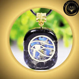 Obsidienne et Opale - Beau Collier orgone - Œil d'Horus - Amulette de protection disponible chez Les Flammes de la Lumière