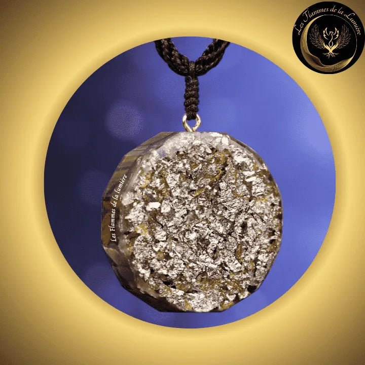 Oeil De Tigre - Magnifique Collier - pendentif orgone - Sri Tantra - Géométrie Sacrée chez Les Flammes de la Lumière