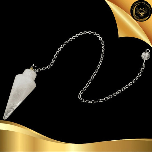 Pendule Goutte en Cristal de Roche disponible chez Les Flammes de la Lumière