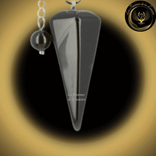 Pendule cône en Obsidienne Noire disponible chez Les Flammes de la Lumière