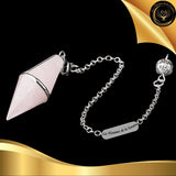 Pendule cône en Quartz Rose disponible chez Les Flammes de la Lumière