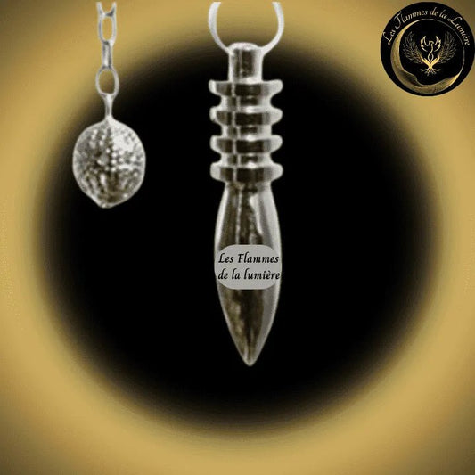 Pendule Djed en Métal Argenté - Pendule Egyptien disponible chez Les Flammes de la Lumière