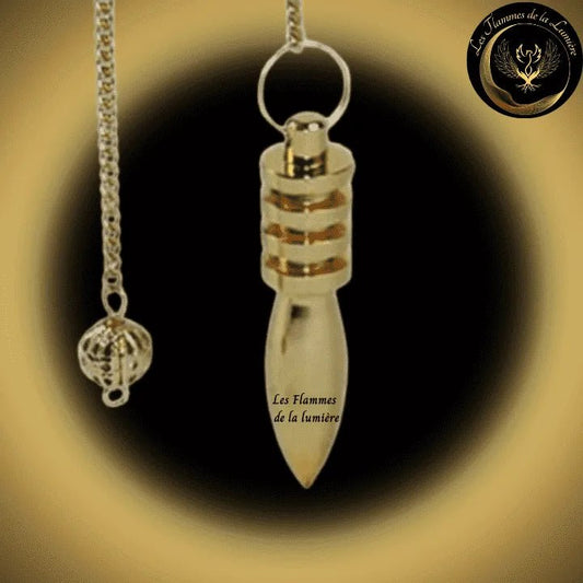 Pendule Djed en Métal doré - Pendule Egyptien disponible chez Les Flammes de la Lumière