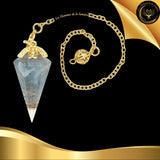 Pendule Orgone cône en Aigue Marine - Orgonite disponible chez Les Flammes de la Lumière