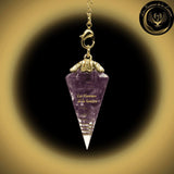 Pendule Orgone cône en Améthyste - Orgonite disponible chez Les Flammes de la Lumière