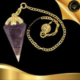Pendule Orgone cône en Améthyste - Orgonite disponible chez Les Flammes de la Lumière