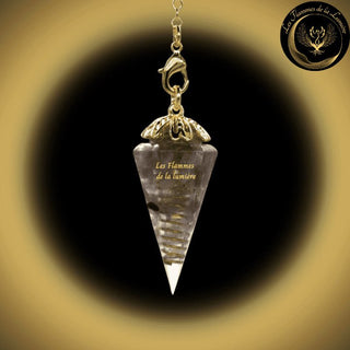 Pendule Orgone cône en Labradorite - Orgonite disponible chez Les Flammes de la Lumière