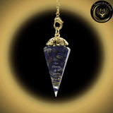 Pendule Orgone cône en Lapis Lazuli - Orgonite disponible chez Les Flammes de la Lumière