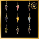 Pendule Orgone cône en Oeil de Tigre - Orgonite disponible chez Les Flammes de la Lumière