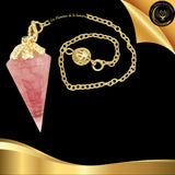Pendule Orgone cône en Quartz Rose - Orgonite disponible chez Les Flammes de la Lumière