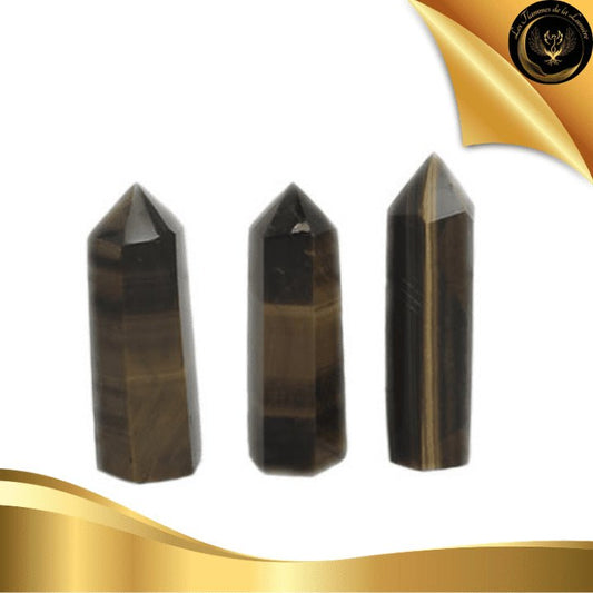 Pointe en Oeil de Tigre de Qualité AA - 5 à 6 cm disponible chez Les Flammes de la Lumière